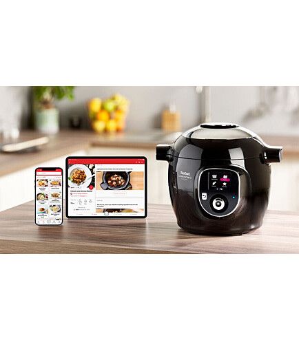 Мультиварка-скороварка Tefal Cook4me+ Connect, 1600Вт, чаша-6л, кнопкове керування, пластик, чорний CY855830 - Уцінка CY855830 фото