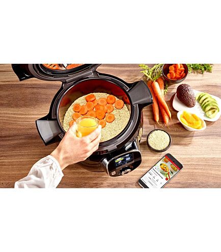 Мультиварка-скороварка Tefal Cook4me+ Connect, 1600Вт, чаша-6л, кнопкове керування, пластик, чорний CY855830 - Уцінка CY855830 фото