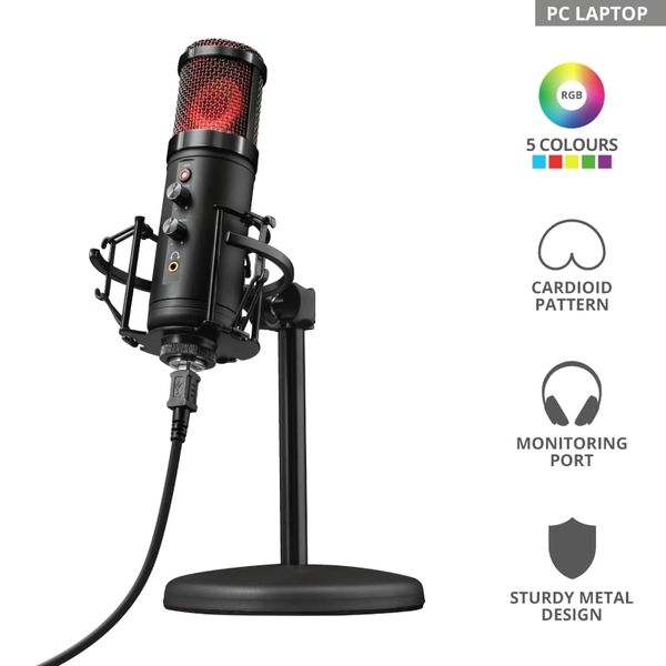 Мікрофон для ПК Trust GXT 256 Exxo USB Streaming Microphone Black - Уцінка 23510_TRUST фото