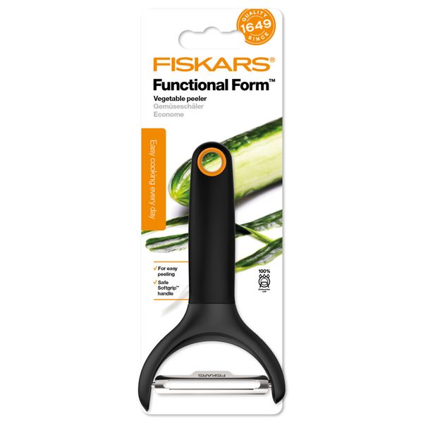 Овочечистка горизонтальна з рухомим лезом Fiskars Functional Form, нерж. сталь, пластик (1016122) 1016122 фото