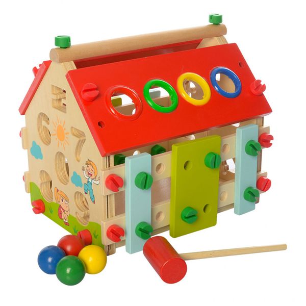 Развивающая игрушка домик с сортером и ксилофоном деревянный (MD 2087) MD 2087 фото