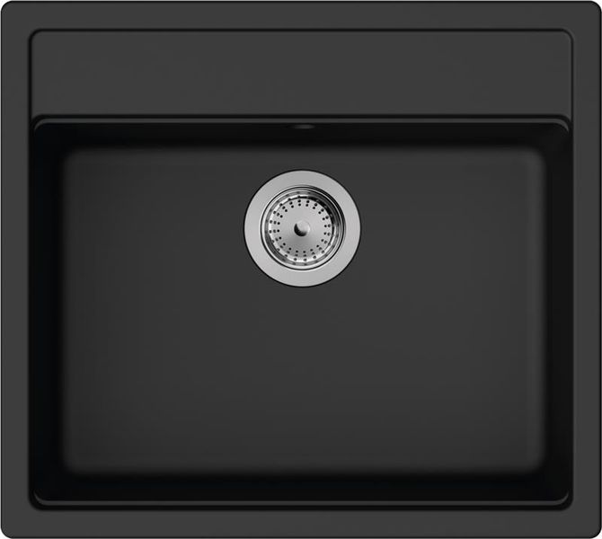 Мойка кухонная Hansgrohe S52, гранит, прямоугольник, без крыла, 550х490х190мм, чаша – 1, врезная, S520-F510, черный графит (43359170) 43359170 фото