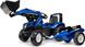 Дитячий трактор на педалях з причепом та переднім ковшем Falk (колір - синій) (3090M)