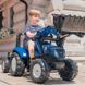 Детский трактор на педалях с прицепом и передним ковшом Falk (цвет - синий) (3090M)