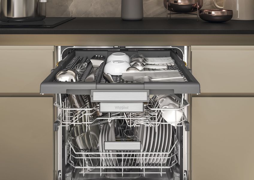 Посудомоечная машина Whirlpool встраиваемая, 15компл., A+++, 60см, дисплей, 3й корзина, белая W7IHT58T фото