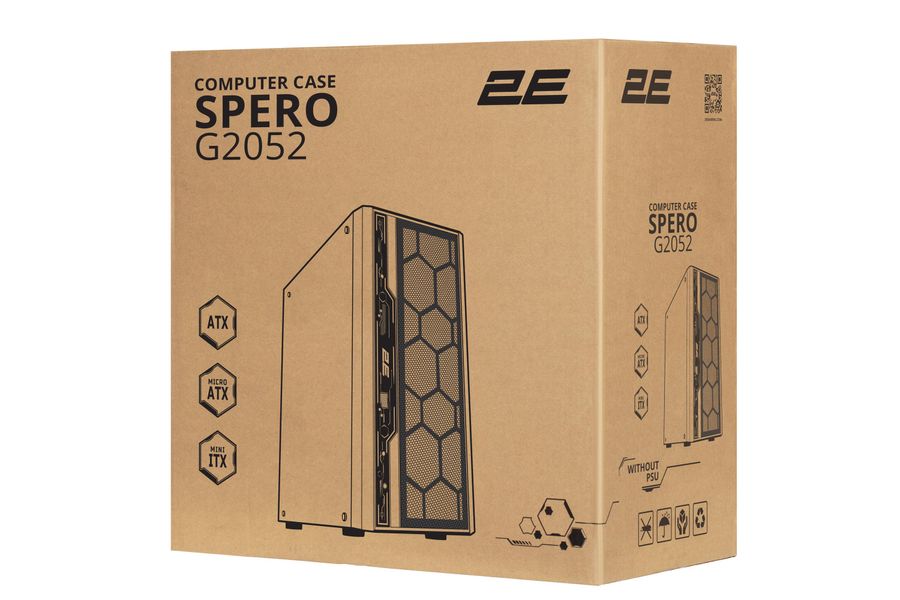 Корпус 2E Gaming Spero G2052, без БЖ, 2xUSB 3.0, 1xUSB 2.0, 1x120mm ARGB, 2х120mm, ARGB strip, TG Side Panel, ATX, чорний (2E-G2052) 2E-G2052 фото