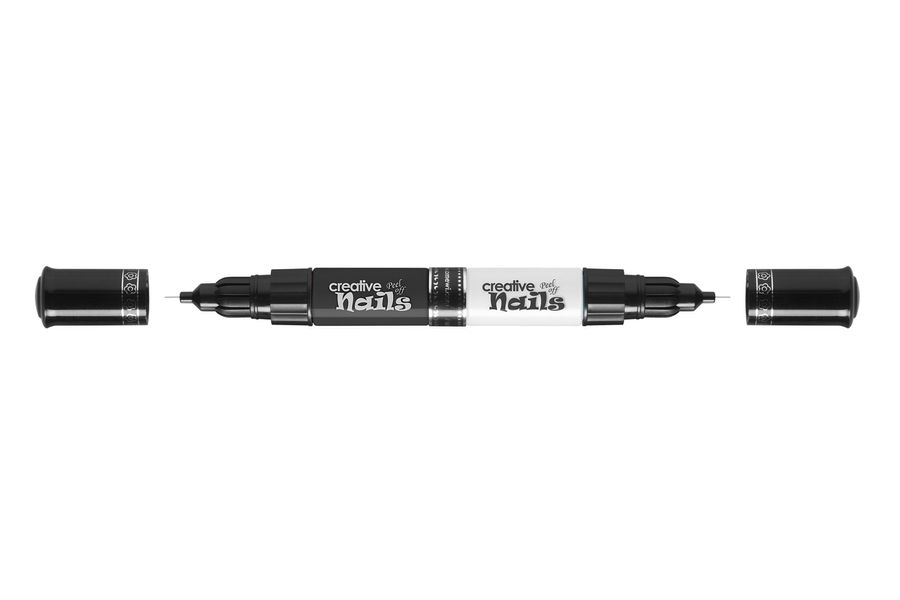 Дитячий лак-олівець для нігтів Malinos Creative Nails на водній основі (2 кольори чёрній + білий) MA-303000 фото