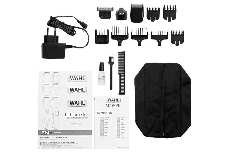 Тример WAHL Ergonomic Total Grooming Kit, для бороди, вісів і тіла, акум., роторний мотор, насадок-13, сталь, чорно-сріблястий - Уцінка 09888-1216 фото