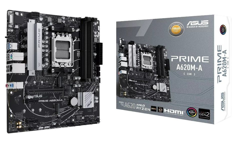 Материнcька плата ASUS PRIME A620M-A-CSM sAM5 A620 4xDDR5 HDMI DP D-Sub mATX (90MB1F10-M0EAYC) 90MB1F10-M0EAYC фото