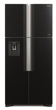 Холодильник Hitachi багатодверний, 184x86х75, холод.відд.-396л, мороз.відд.-144л, 4дв., А+, NF, інв., зона нульова, диспенсер, чорний (скло) (R-W660PUC7GBK) R-W660PUC7GBK фото