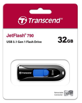 Накопичувач Transcend 32GB USB 3.1 Type-A JetFlash 790 Black TS32GJF790K фото
