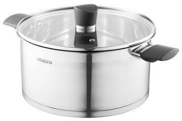 Каструля Ardesto Gemini Trento, скляна кришка, 5.2 л, нержавіюча сталь (AR3652G) AR3652G фото