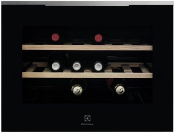 Холодильник Electrolux вбуд. для вина, 45x60х56, полок - 2, зон - 1, бут-18, ST, чорний+нерж KBW5X фото