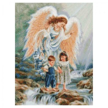 Алмазна мозаїка "Ангел над дітьми" Strateg 50х60 см (HA0005) HA0005 фото