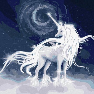 Картина за номерами "Білий єдиноріг" Ідейка 50х50 см (KHO5037) KHO5037 фото