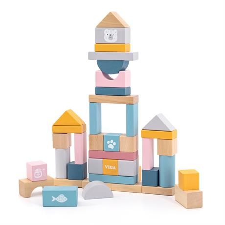 Деревянные кубики Viga Toys PolarB Пастельные блоки, 60 шт., 2,5 см (44010) 44010 фото