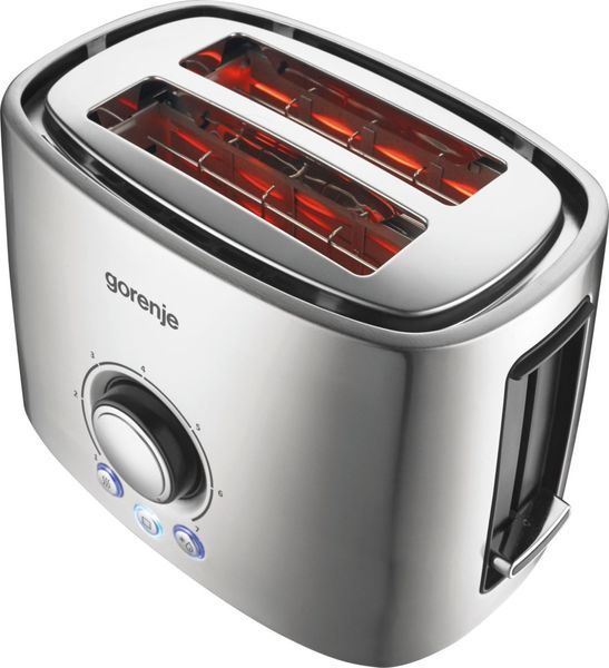 Тостер Gorenje, 1000Вт, пластик-метал , функц. розморож, автовідключення, нерж. T1000E - Уцінка T1000E фото