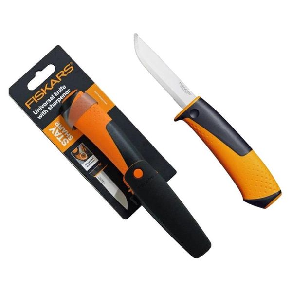 Ніж для важких робіт Fiskars Hardware, з точилкою, 21.9см, 150гр - Уцінка 1023619 фото