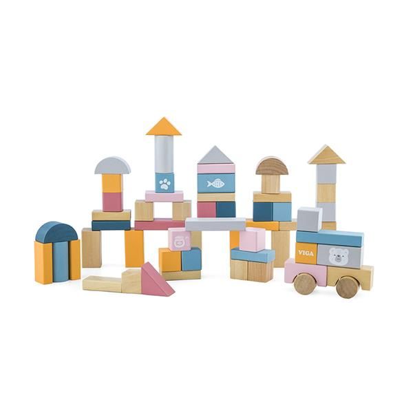 Дерев'яні кубики Viga Toys PolarB Пастельні блоки, 60 шт., 2,5 см (44010) 44010 фото