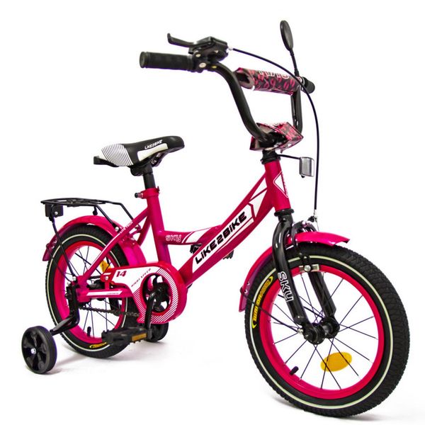 Велосипед детский 2-х колесный 14'' 211403 (RL7T) Like2bike Sky, розовый, рама сталь, со звонком 211415 фото