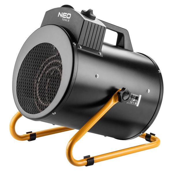 Теплова гармата електрична Neo Tools, 5 кВт, 100м2, 366 м3/год, 380В, нагр.елемент - нерж.сталь, IPX4 90-069 90-069 фото