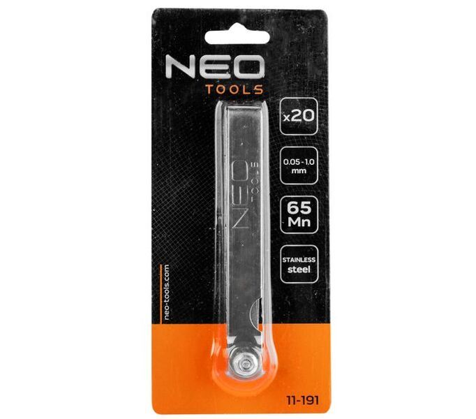 Щупы измерительные Neo Tools, набор 20 пластин, 0.05-1.0мм (11-191) 11-191 фото