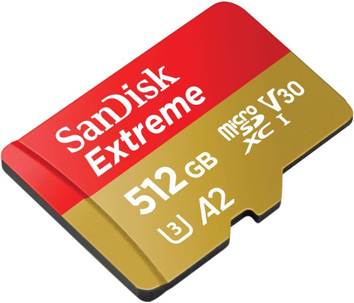 Карта пам'яті SanDisk microSD 512GB C10 UHS-I U3 R190/W130MB/s Extreme V30 + SD (SDSQXAV-512G-GN6MA) SDSQXAV-512G-GN6MA фото