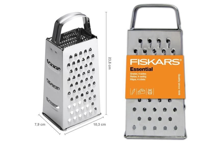 Терка 4-х сторонняя Fiskars Essential, нерж. сталь (1023798) 1023798 фото