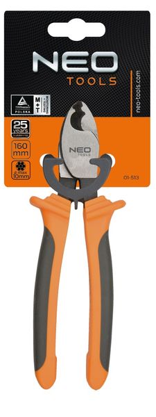 Кабелерез Neo Tools, для медных и алюминиевых кабелей до 10мм, 160мм, CrV (01-513) 01-513 фото