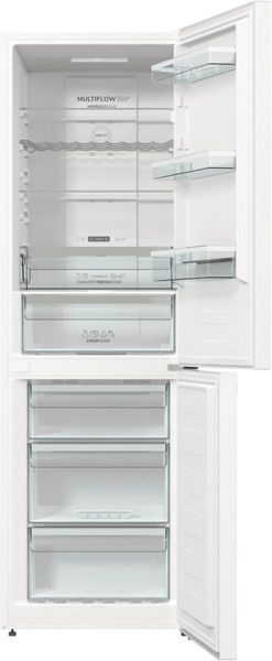 Холодильник з нижн. мороз. камерою Gorenje, 185х60х60см, 2 двері, 210(110)л, А++, Total NF, Зона св-ті, Зовн. Диспл, NRK6192AW4 фото