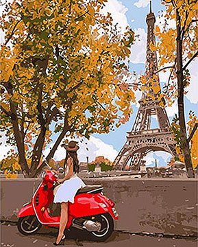 Картина за номерами. Люди "Вперше в Парижі" KHO4581, 40х50 см KHO4581 фото