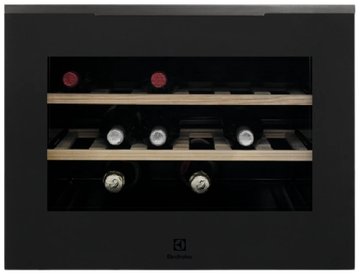 Холодильник Electrolux вбуд. для вина, 45x60х56, полок - 2, зон - 1, бут-18, ST, чорний матовий+нерж KBW5T фото