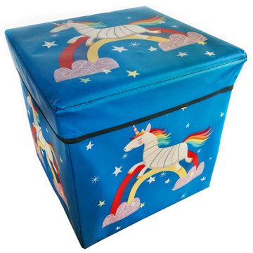 Коробка-пуфик для игрушек Единорог MR 0364-3, ,31-31-31 см MR 0364-3(Blue) фото
