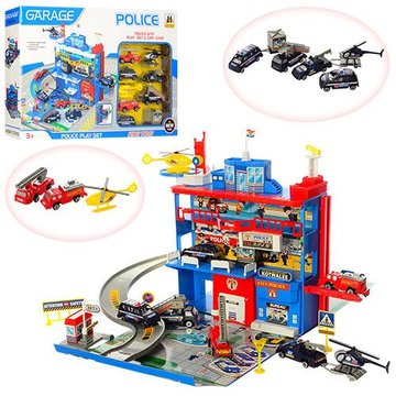 Игровой набор гараж Полицейский участок с вертолетом (566-14) 566-14 фото