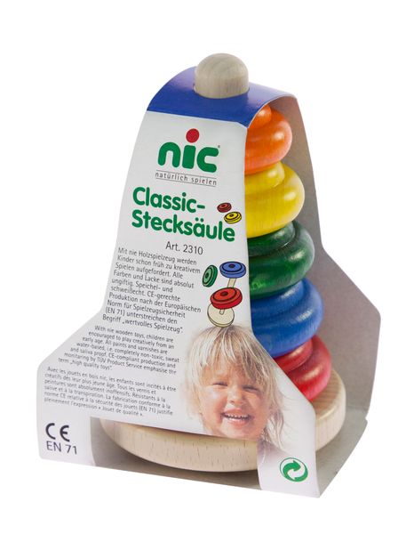 Пирамидка деревянная классическая разноцветная Nic NIC2310 - Уцінка NIC2310 фото