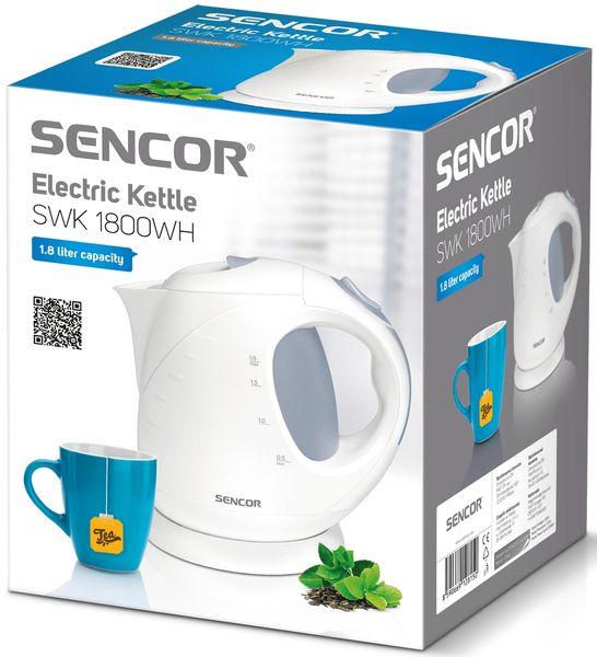 Електрочайник Sencor Series 1800, 1.8л, Strix, пластик, білий (SWK1800WH) SWK1800WH фото