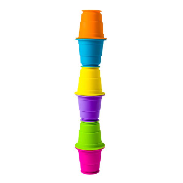 Іграшка тактильна М'які чашки Fat Brain Toys Suction Kupz 6 шт. (F183ML) F183ML фото