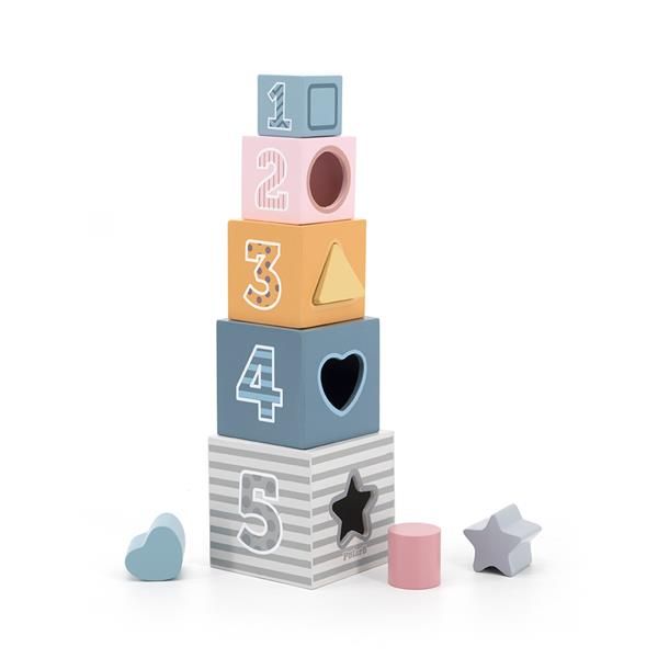 Деревянные кубики-пирамидка Viga Toys PolarB Сортируем и складываем (44016) 44016 фото