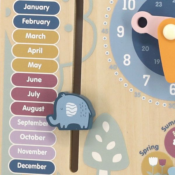 Деревянный календарь Viga Toys PolarB с часами, на английском языке (44056) 44056 фото