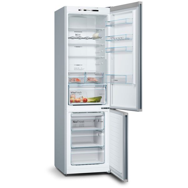 Холодильник Bosch з нижн. мороз., 203x60x67, xолод.відд.-279л, мороз.відд.-87л, 2дв., А++, NF, інв., нерж (KGN39VL316) KGN39VL316 фото