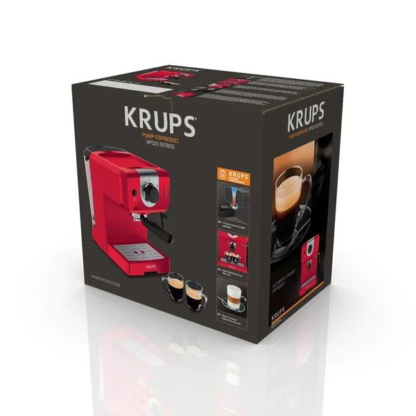 Кофеварка Krups рожковая OPIO красный (XP320530) XP320530 фото
