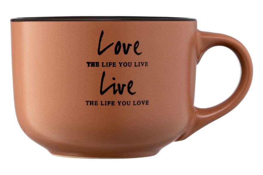 Чашка Ardesto Way of life, 550 мл, коричневая, керамика (AR3478BR) AR3478BR фото