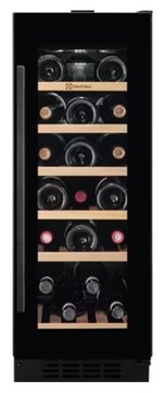 Холодильник Electrolux вбуд. для вина, 82x30х57, полок - 6, зон - 1, бут-20, ST, чорний+нерж EWUS020B5B фото