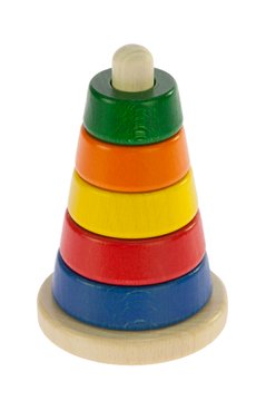 Пірамідка дерев'яна конічна різнобарвна Nic (NIC2311) NIC2311 фото