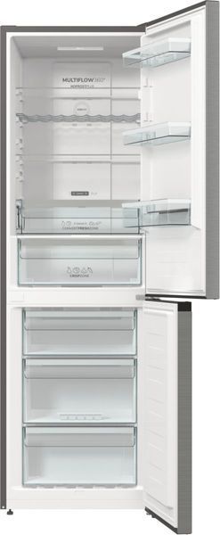 Холодильник з нижн. мороз. камерою Gorenje, 185х60х60см, 2 двері,203(99)л, А++, Total NF, Зона св-ті, Зовн. Диспл, нерж (NRK6192AXL4) NRK6192AXL4 фото