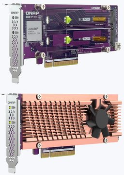 Адаптер QNAP SSD Dual PCIe NVMe M.2 2280/22110 QM2-2P-384A фото