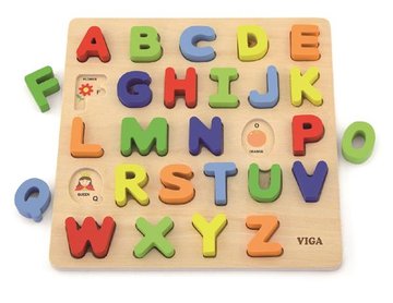 Дерев'яний пазл Viga Toys Англійський алфавіт, великі літери (50124)