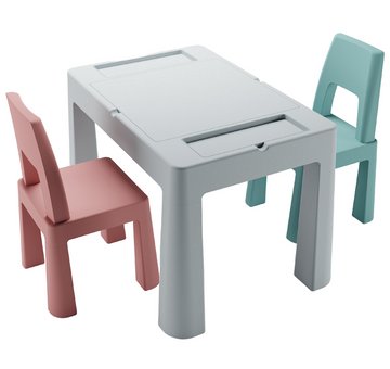 Комплект МултіфанTeggi 1+2 (Столик та два кріселка) Рожевий/Сірий/Бірюзовий (TI-011-174) TI-011-174 фото
