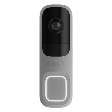 Відеодзвінок Ajax Doorbell, універсальне встановлення, 4 мп, 155&deg; вертикальний 90&deg; горизонтальний, іч 6м, дальнісь виявлення руху 4м, штучний інтелект, wi-fi, grey (000053538) - Уцінка 000053538 фото