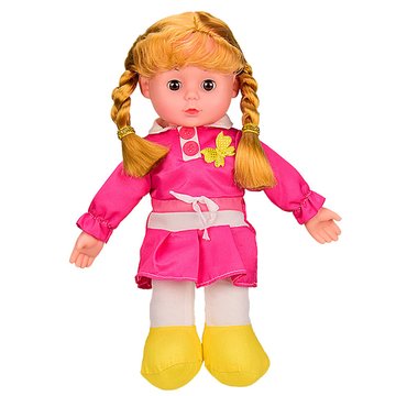 Кукла музыкальная мягконабивная LY3001-5-6-7 на Английском 29см Розовий LY3001 фото